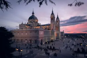 Almudena Cathedral at Dusk, Madrid