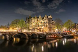 Amsterdam Canal at Night