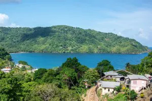 Bay and Village on Tobago