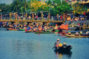 Boats on the Thu Bon River, Hoi An