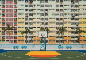 Colorido conjunto de viviendas, Hong Kong