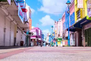 Colourful Street in Bridgetown, Barbados