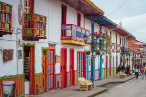 Colourful Street in Salento, Colombia