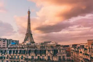 Eiffel Tower above the Rooftops, Paris