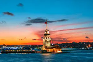 Maiden’s Tower at Sunset, Istanbul