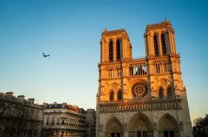 Notre-Dame Façade at Sunset, Paris