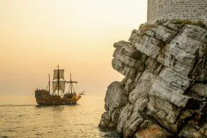 Old Sailing Ship near Dubrovnik