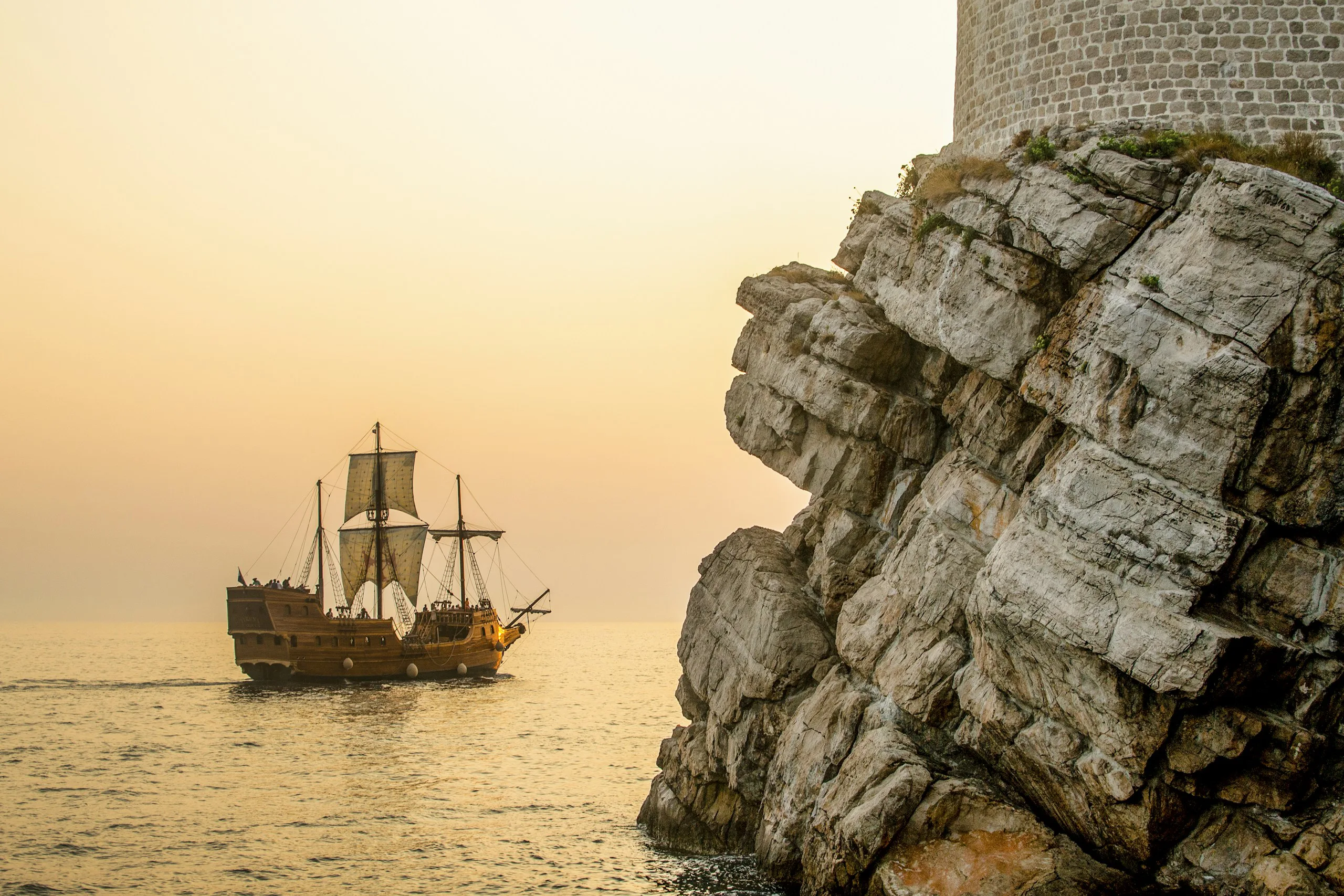 Old Sailing Ship near Dubrovnik