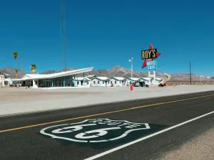 Route 66 Shield at Amboy, California