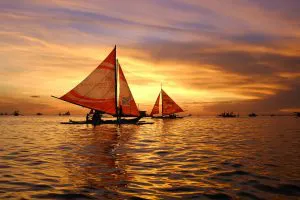 Sailboats at Sunset, Boracay