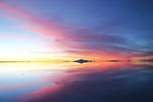 Sunset on the Salar de Uyuni