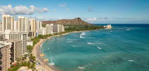 Waikiki Beach and Diamond Head from Above