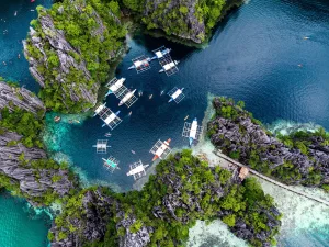 Bangka Boats in a Lagoon, Palawan