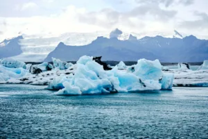Blue Icebergs in Jökulsárlón Glacier Lagoon