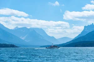 Boat on Upper Waterton Lake