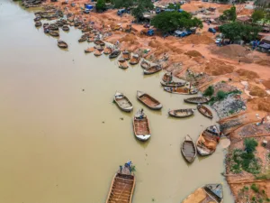 Boats on the Niger River, Bamako