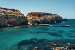 Cliffs and Clear Water on the Coast of Gozo
