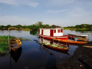 Colourful Boats at Anori on the Amazon
