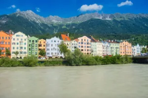 Colourful Houses beside the Inn, Innsbruck