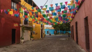 Calle de colores en Jalatlaco, Oaxaca