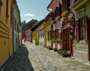 Colourful Street in Sighișoara