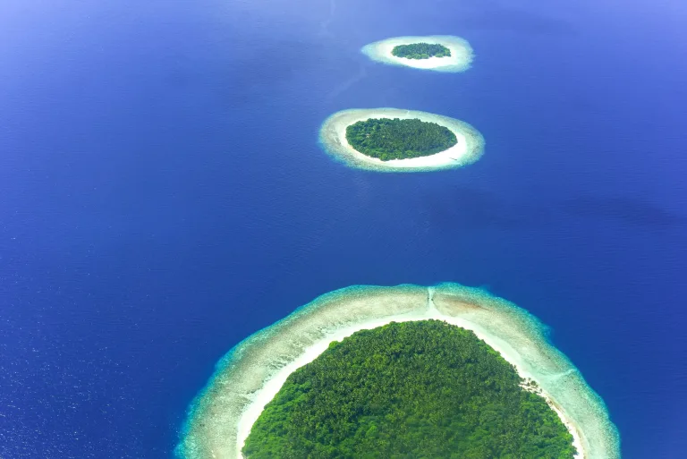 Islas de coral en el norte de las Maldivas