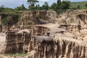 Formaciones rocosas erosionadas en el condado de Murang'a