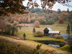 Farm among Autumn Hills, Vermont