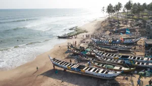 Fishing Canoes on the Beach at Prampram