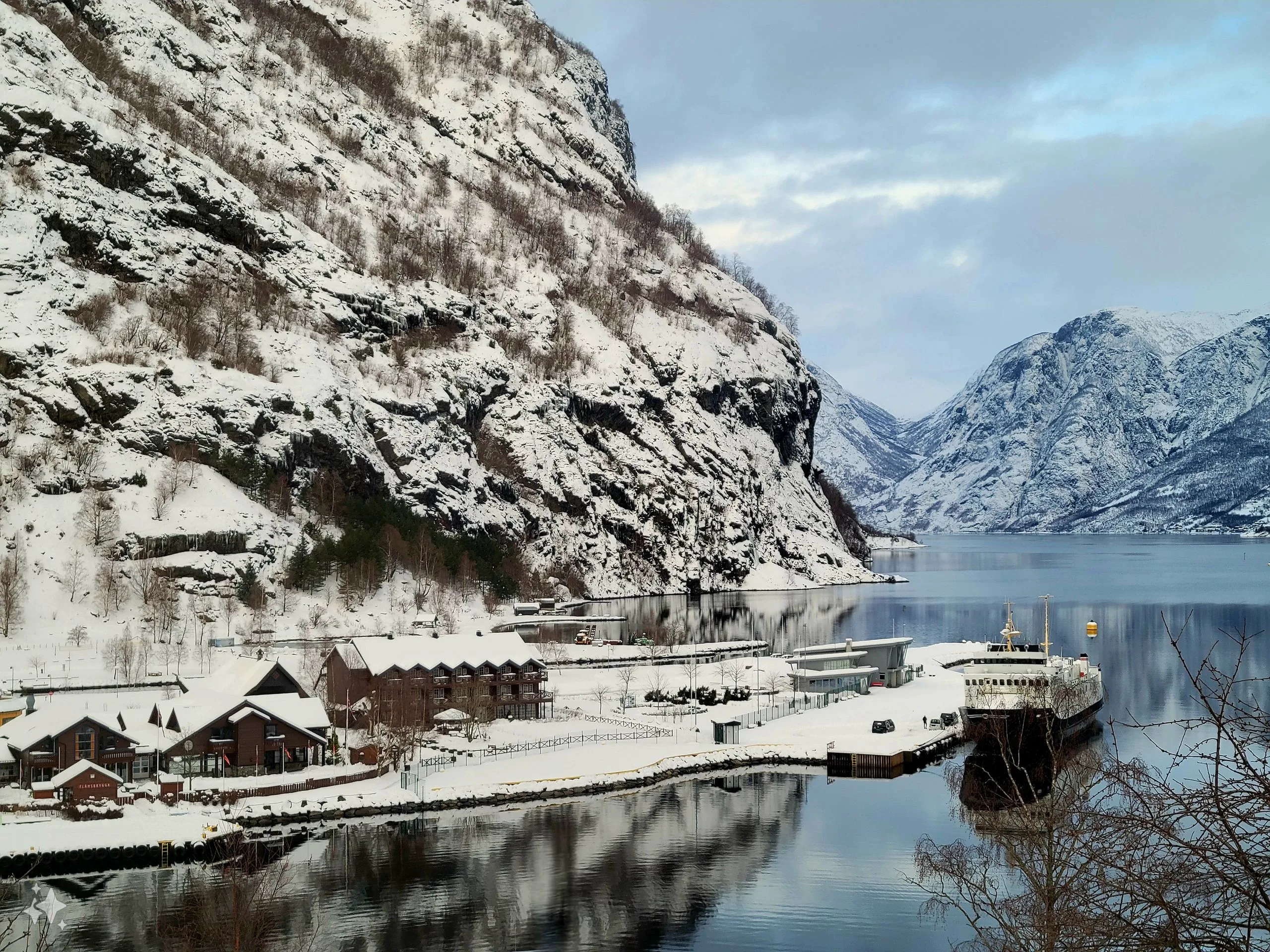 Flåm Harbour in Winter