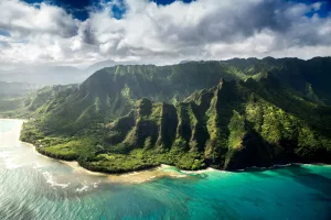 Green Mountains of Kauaʻi from the Air