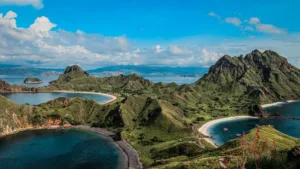 Hills and Bays of Padar Island from the Air