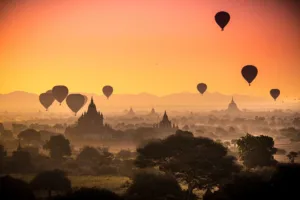 Hot-Air Balloons over the Temples of Bagan