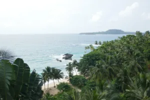 Ilhéu das Rolas from the South Coast of São Tomé