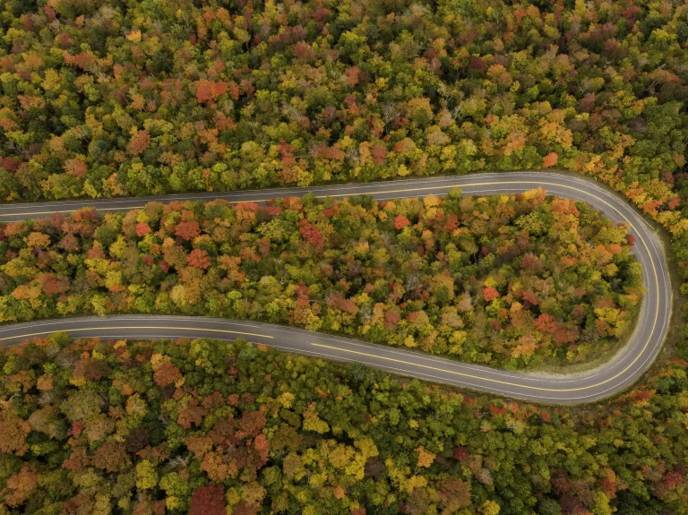 La carretera Kancamagus desde arriba, Nuevo Hampshire