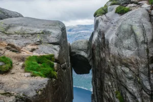 Kjeragbolten, the Boulder between Two Cliffs