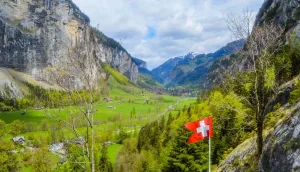 Lauterbrunnen Valley and the Swiss Flag