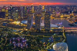 Marina Bay at Twilight from Above, Singapore