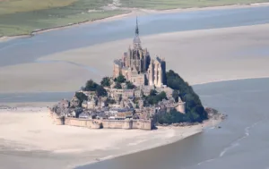 Mont-Saint-Michel from the Air at Low Tide