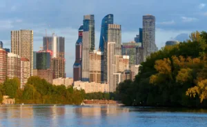 Moscow City Skyline by the River