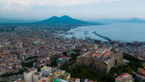 Naples and Vesuvius from the Vomero Hillside