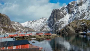 Nusfjord en la nieve, Lofoten