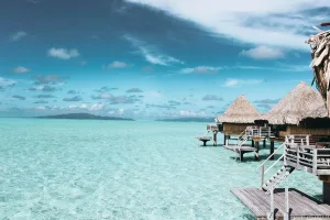 Overwater Bungalows in the Bora Bora Lagoon