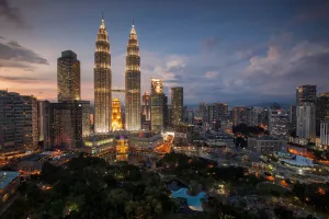 Petronas Twin Towers at Dusk, Kuala Lumpur