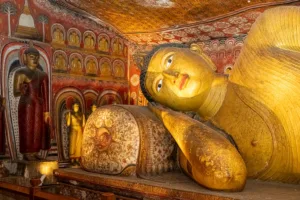 Reclining Buddha in the Dambulla Cave Temple