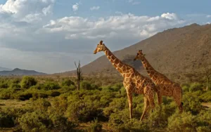Reticulated Giraffes in Samburu
