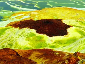 Rust-Coloured Pool of Dallol, Ethiopia