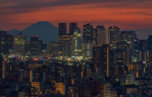 Shinjuku Skyline and Mount Fuji at Dusk