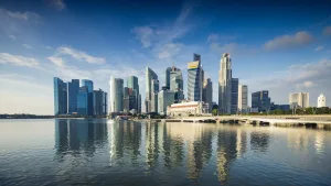 Singapore Skyline over Marina Bay