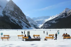 Skating on Frozen Lake Louise